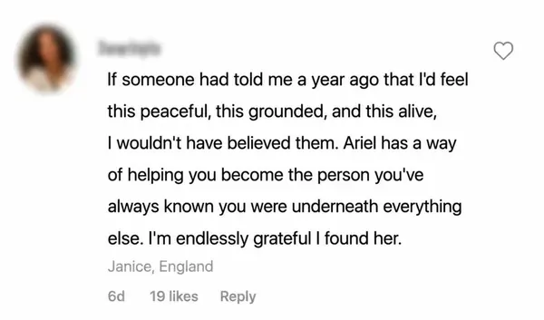 Testimonial from Janice, England