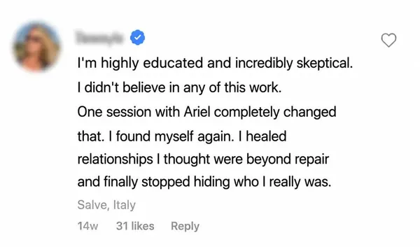 Testimonial from Salve, Italy